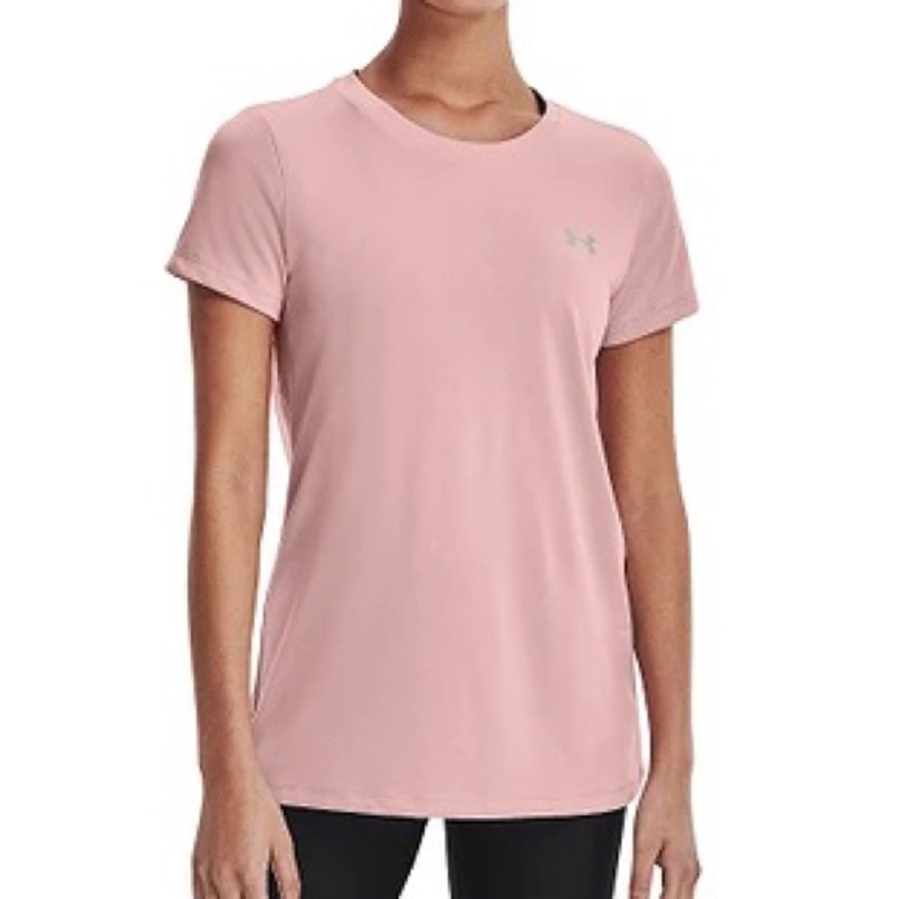 Under Armour Women’s Crew Neck Short Sleeve Tech Shirt - Light Pink - Picture 1 of 6